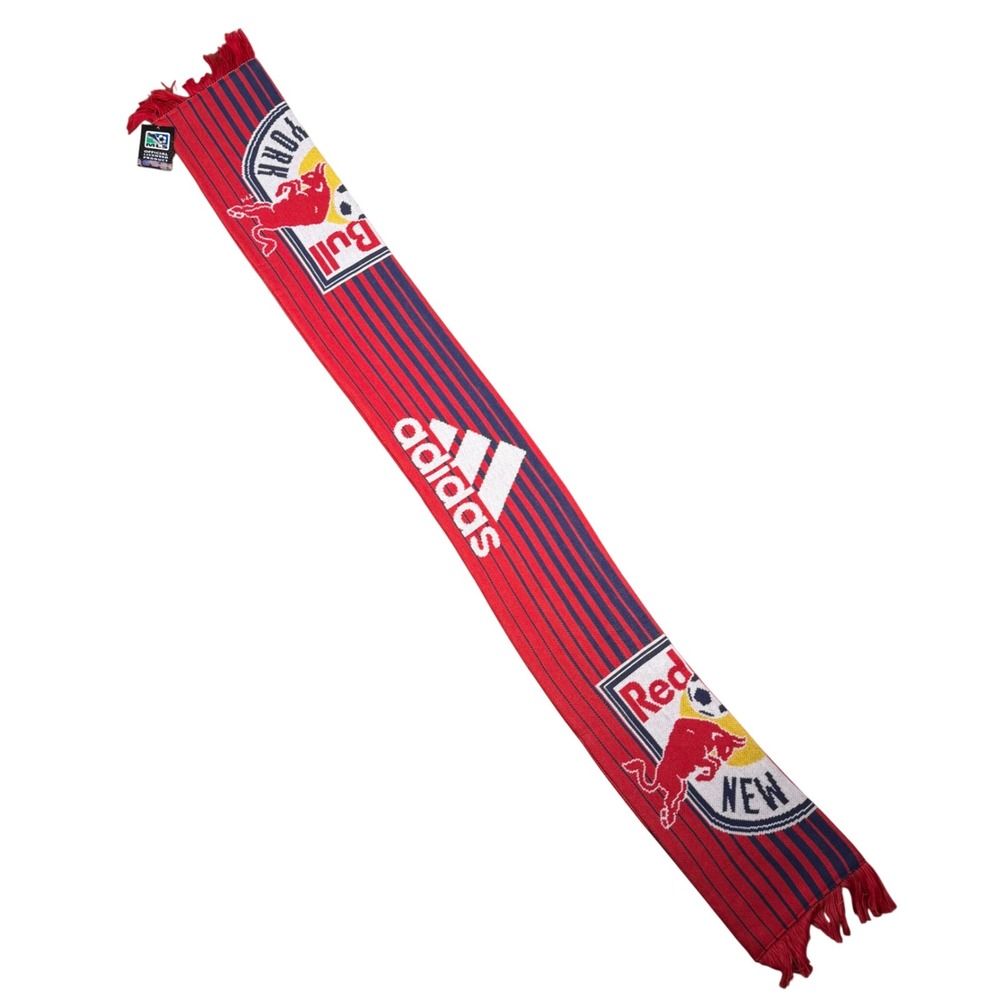 Adidas New York Red Bulls MLS Soccer Draft Scarf Red Blue Striped 2010 NWT